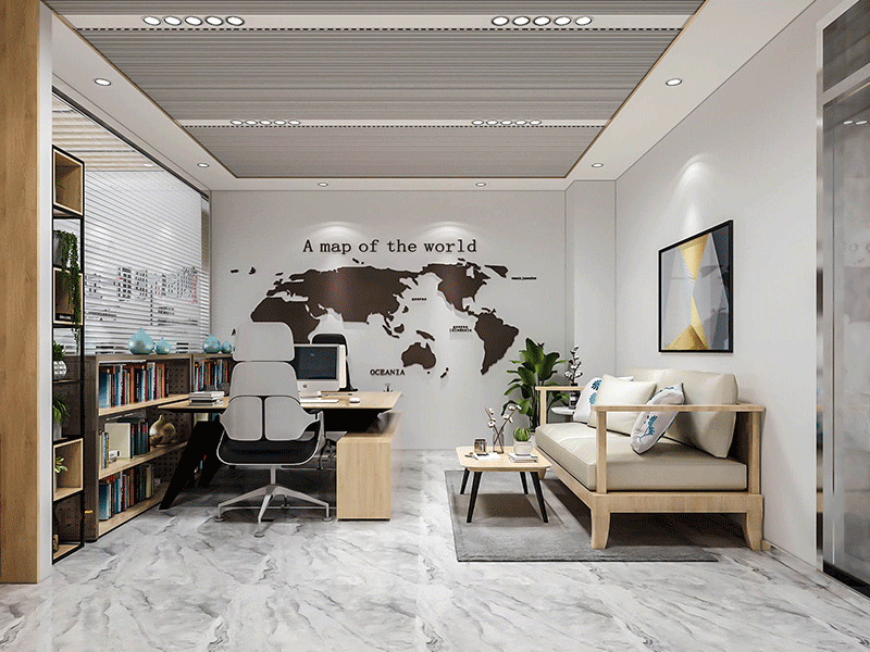 杭州450方普通辦公室裝修設(shè)計(jì)效果